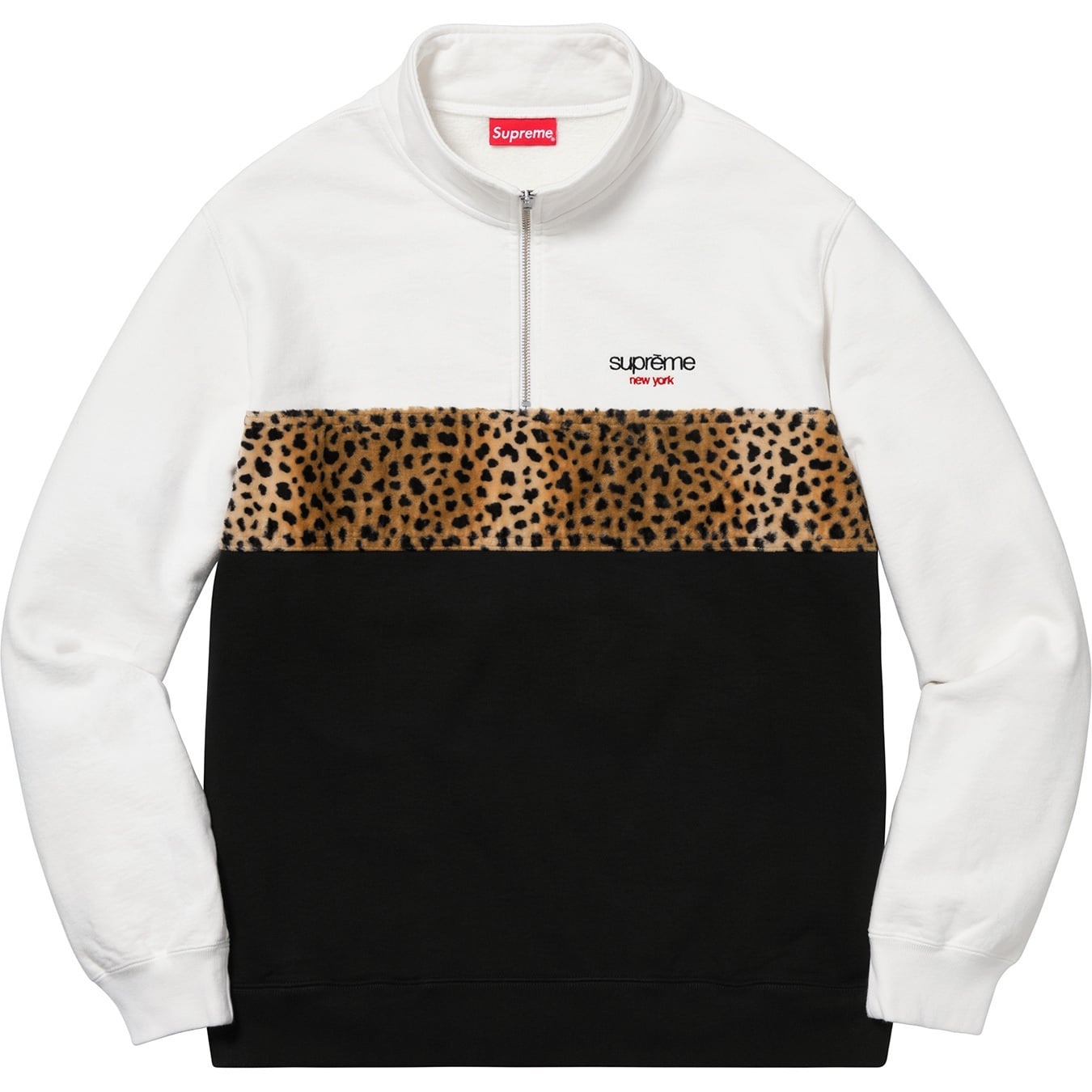 Leopard Panel Half Zip Sweatshirt view 4